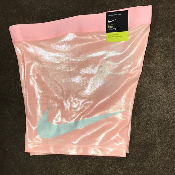 Nike Pants - 💥Pink metallic Nike Pro Shorts